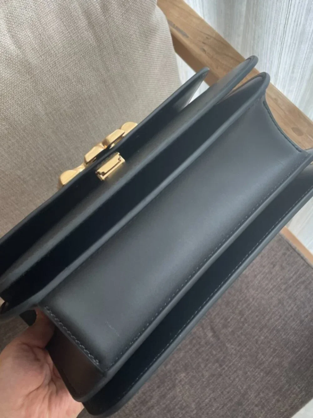 Tory Burch Black Eleanor Leather Shoulder Bag Gold Logo